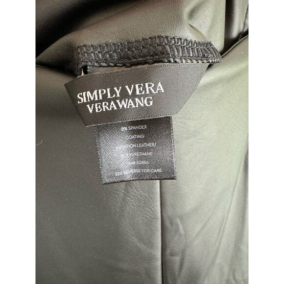 Simply Vera Vera Wang NWOT Black High Rise Skinny Pull On Pleather Pants Size 2X - Picture 3 of 5